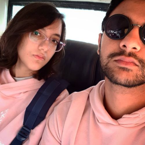 Agni Dev Chopra with his sister